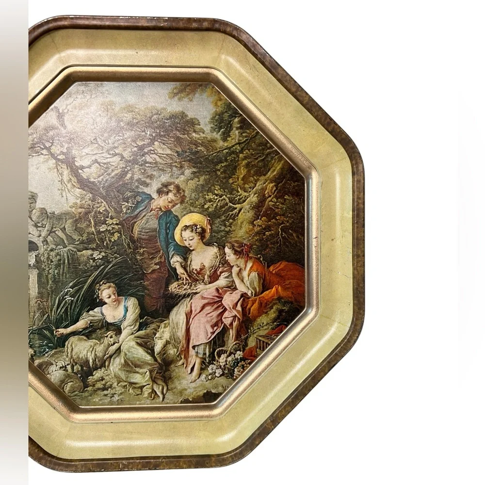 Vintage Sunshine Biscuits Collectible Tin Rococo Style Francois Boucher The Nest